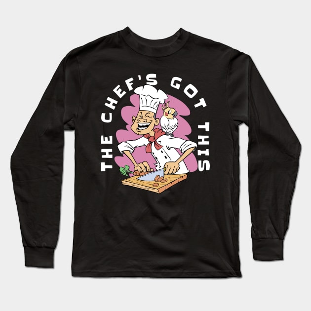 Chef's Buddy: Culinary Cockatiel Long Sleeve T-Shirt by Life2LiveDesign